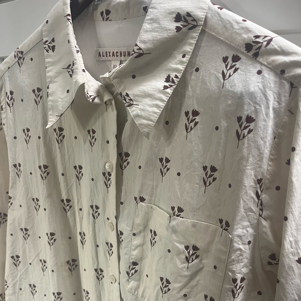 Alexa Chung dress Cream Floral top 10 Shirt button up blouse